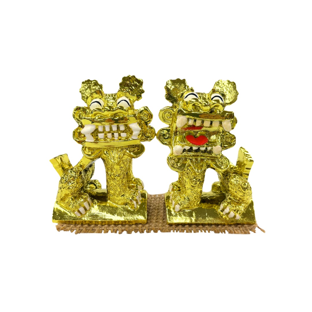 漆喰調屋根乗り幸福シーサー座(7.5cm)