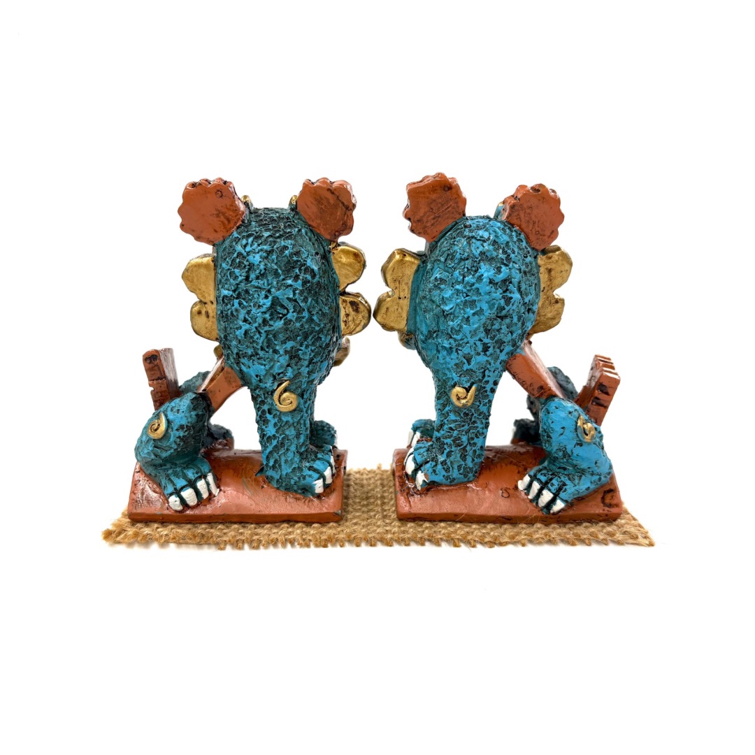 漆喰調屋根乗り幸福シーサー座(7.5cm)