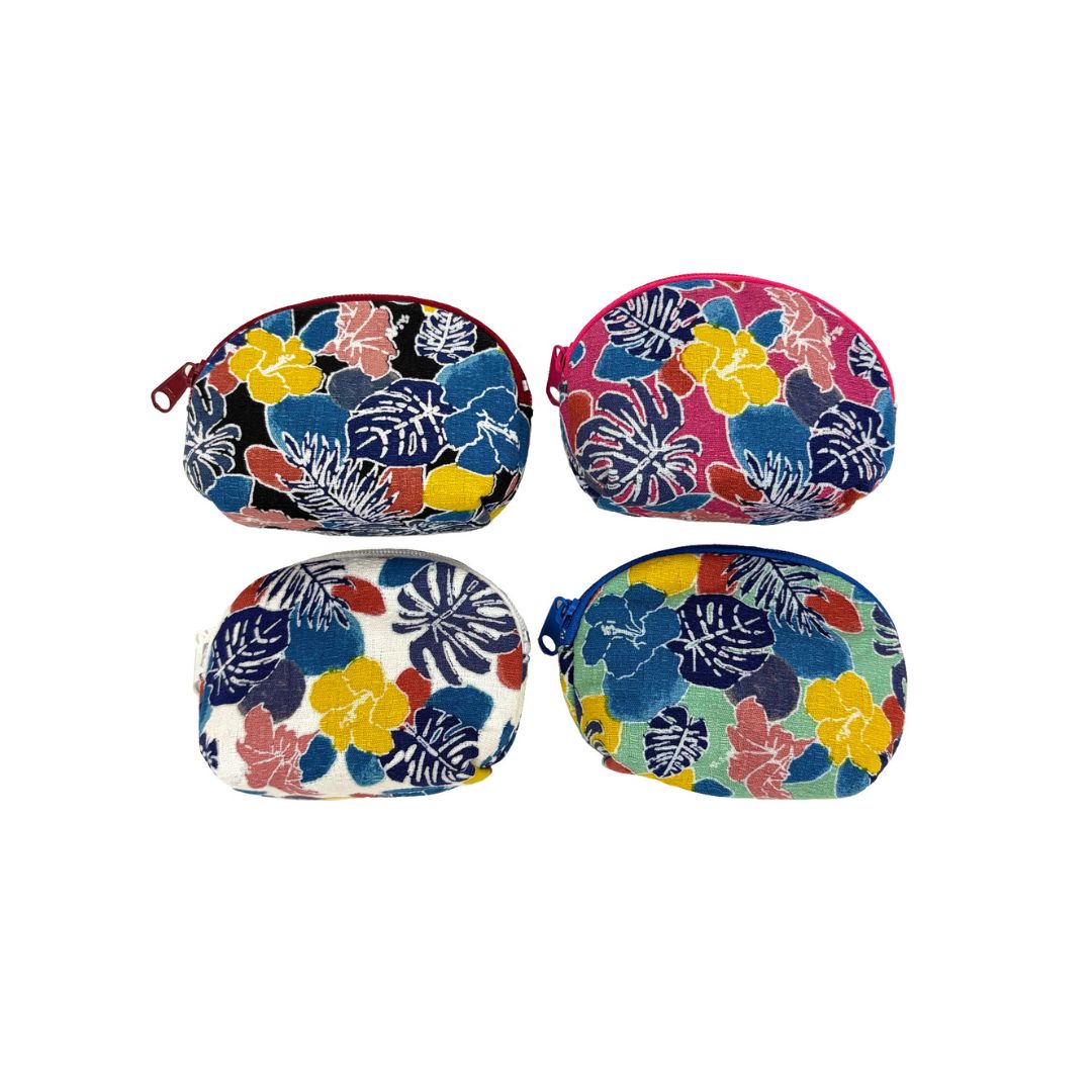 水彩紅型柄ミニシェルポーチ