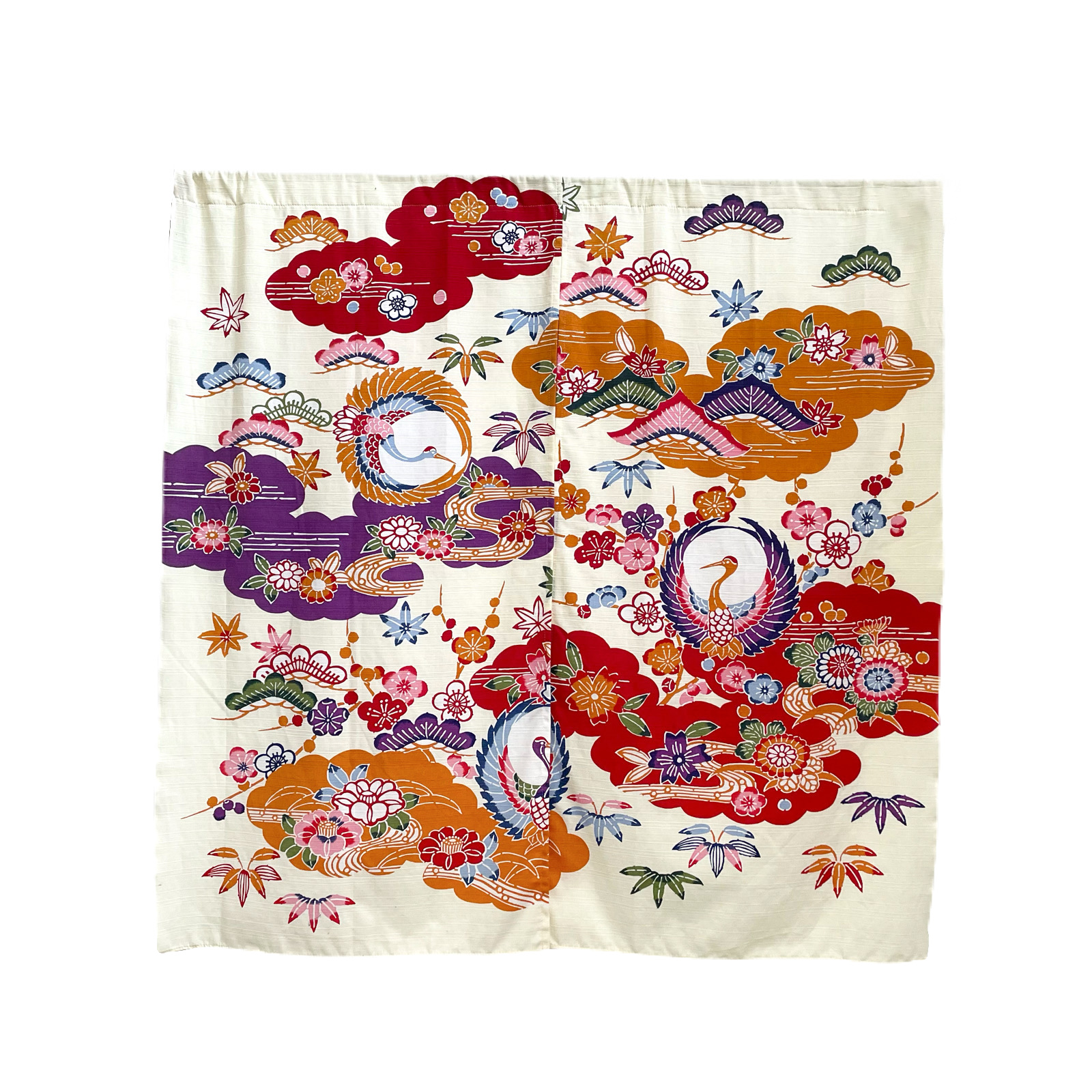 染紅型大のれん(鶴柄)