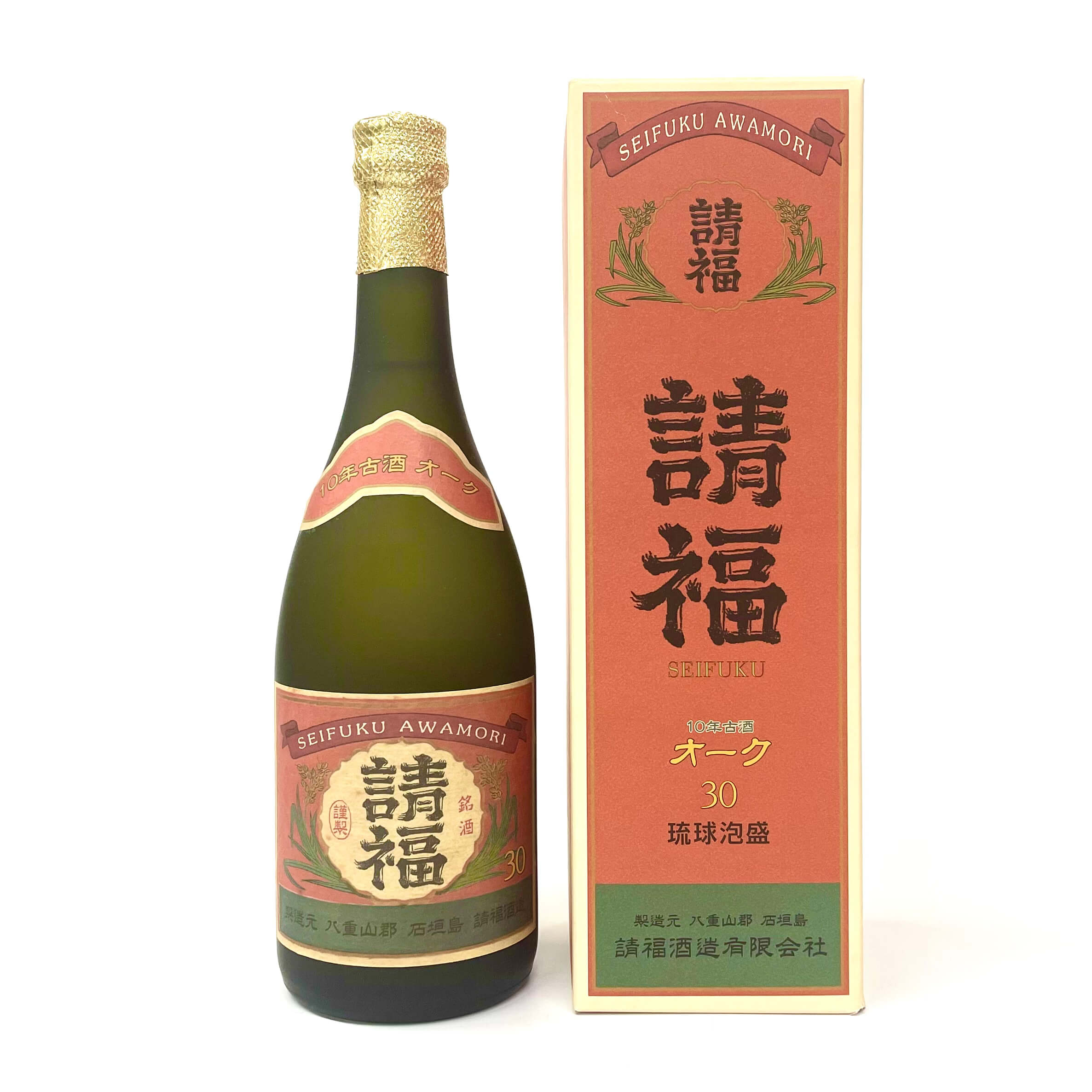 琉球泡盛 10年古酒 請福オーク(30度/720ml)
