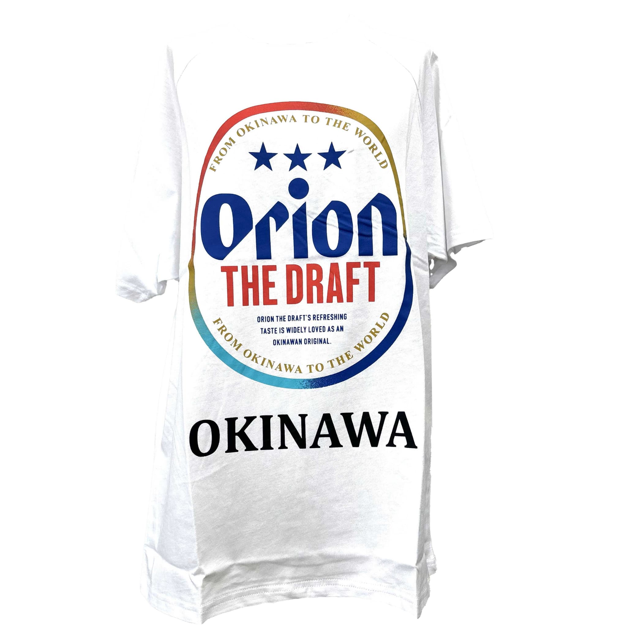 NEW【オリオンビール】白Tシャツ OKINAWAロゴ入り(S/M/L/LL)