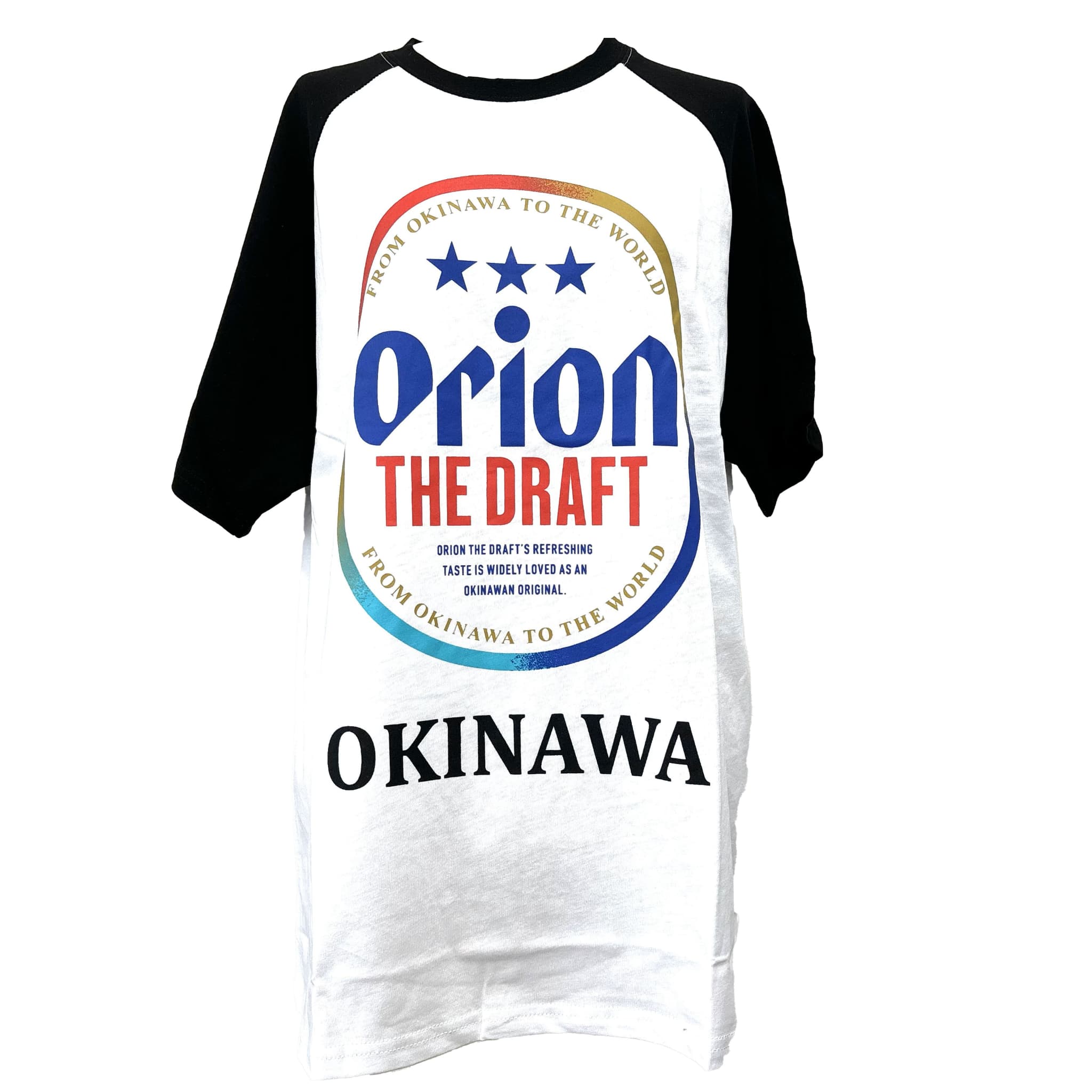 NEW【オリオンビール】Tシャツツートン<白黒> OKINAWAロゴ入り(S/M/L/LL)