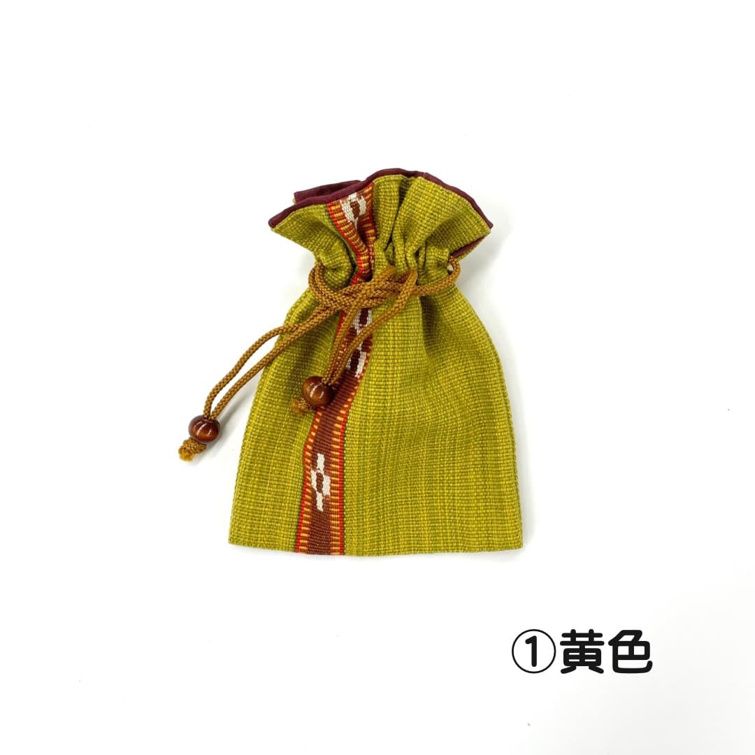 ミンサー織 中絞り巾着 (小)