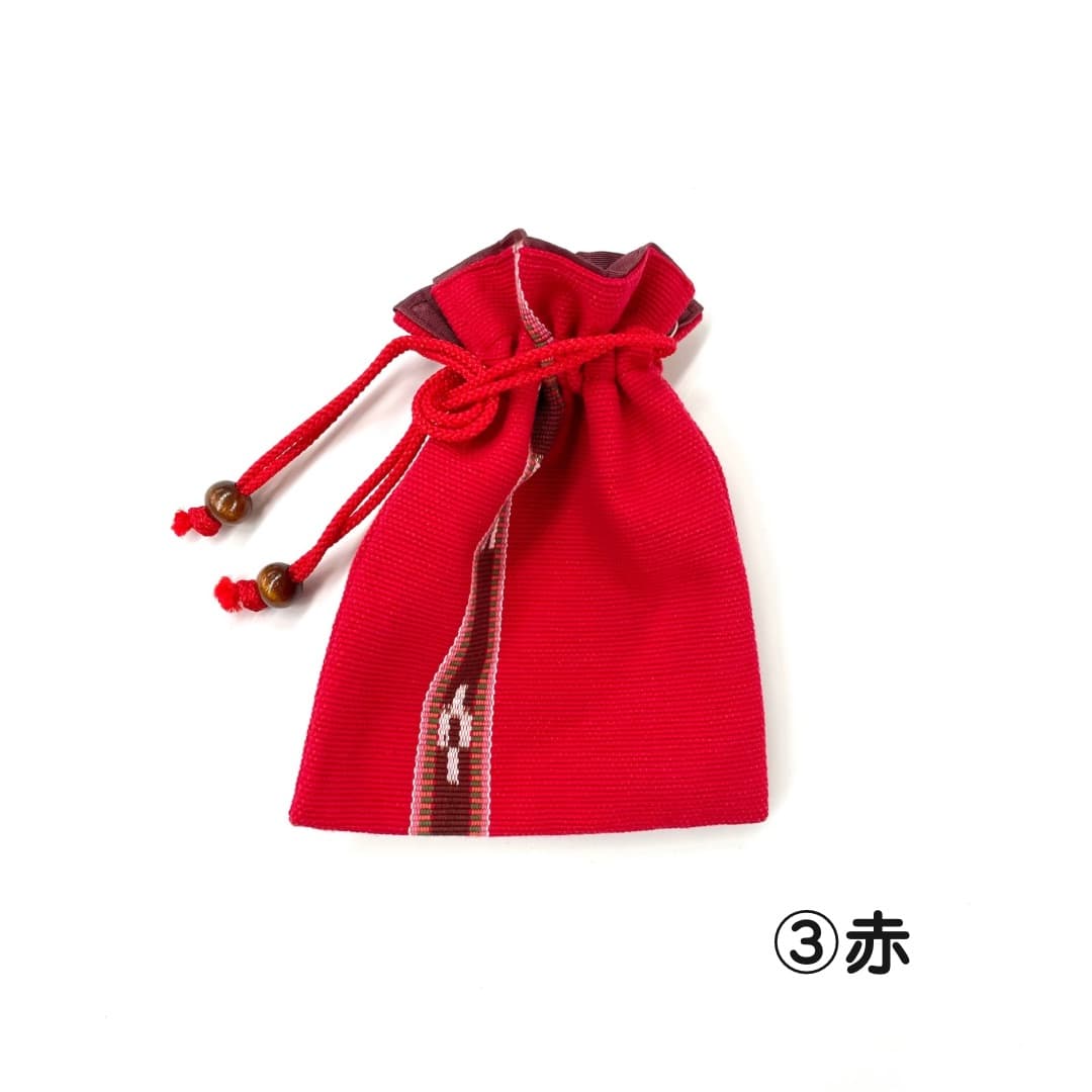 ミンサー織 中絞り巾着 (小)
