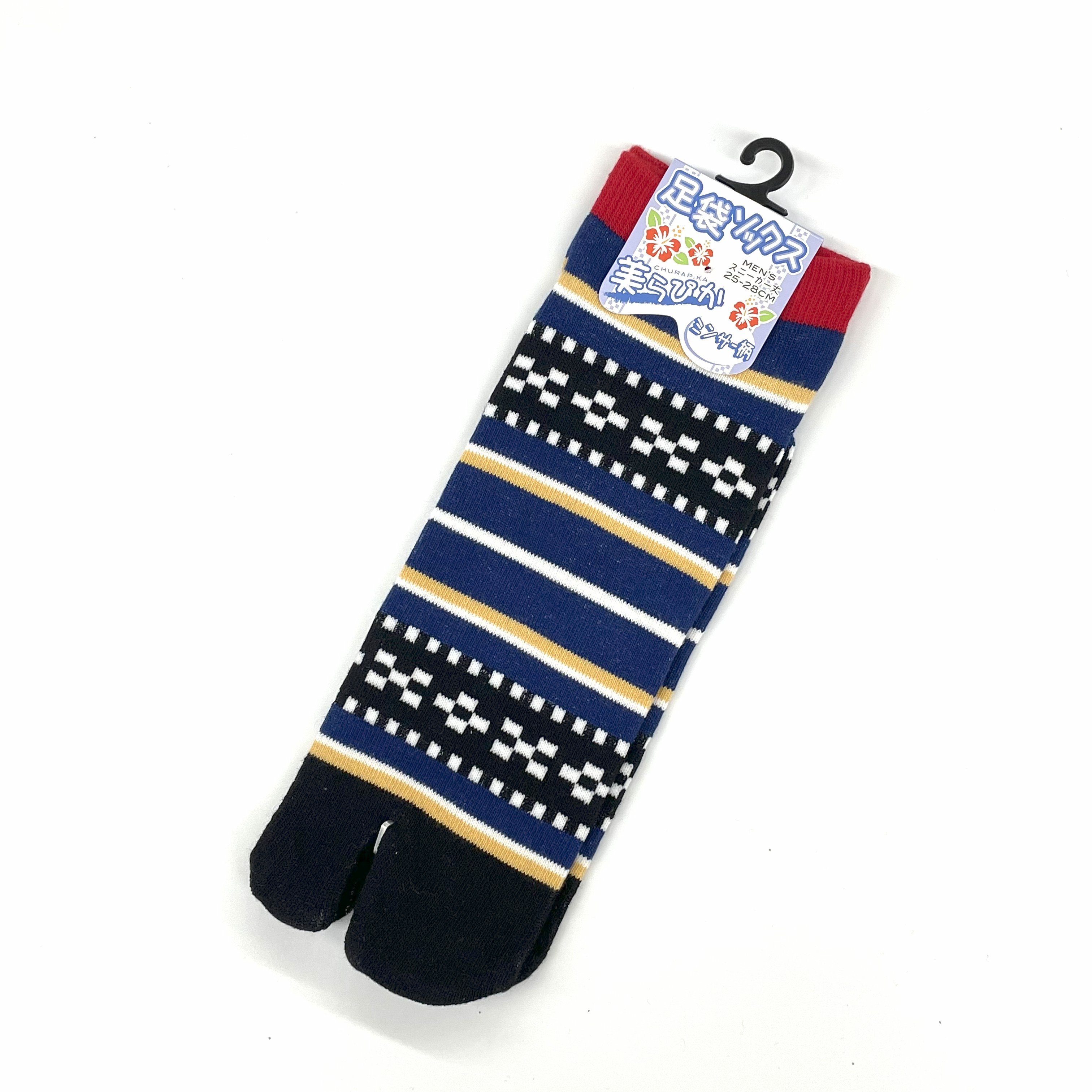 美らぴか足袋ソックス<ミンサー柄>(25-28cm)