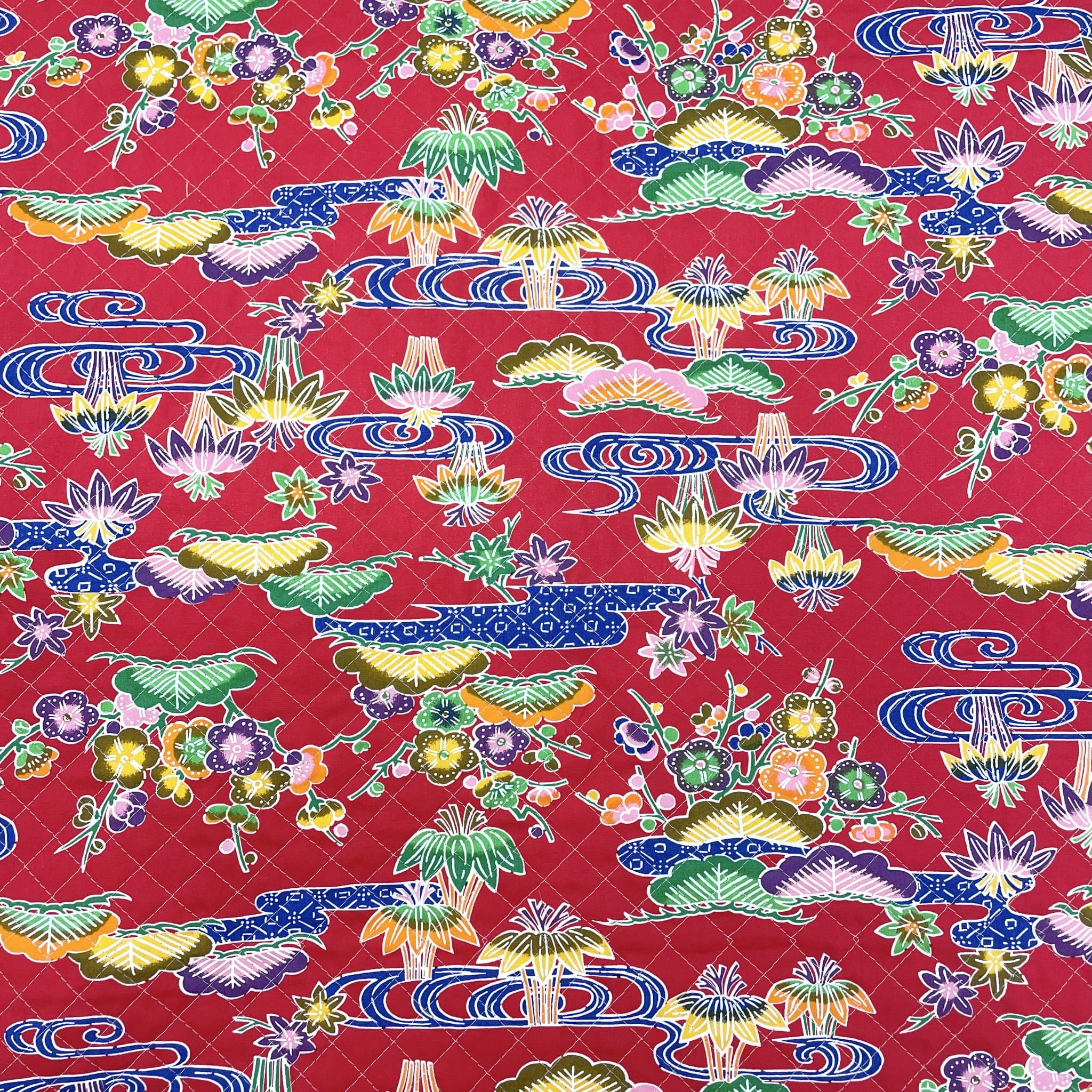 紅型キルト切売/赤色
