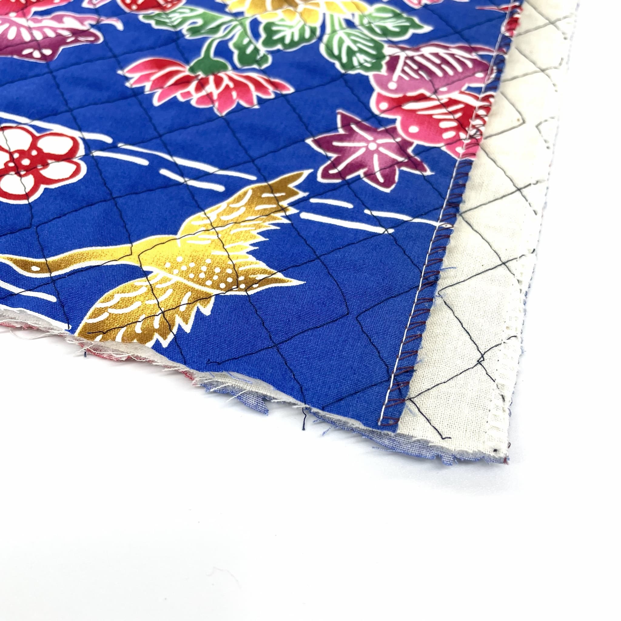 紅型(鶴)キルト切売/青色
