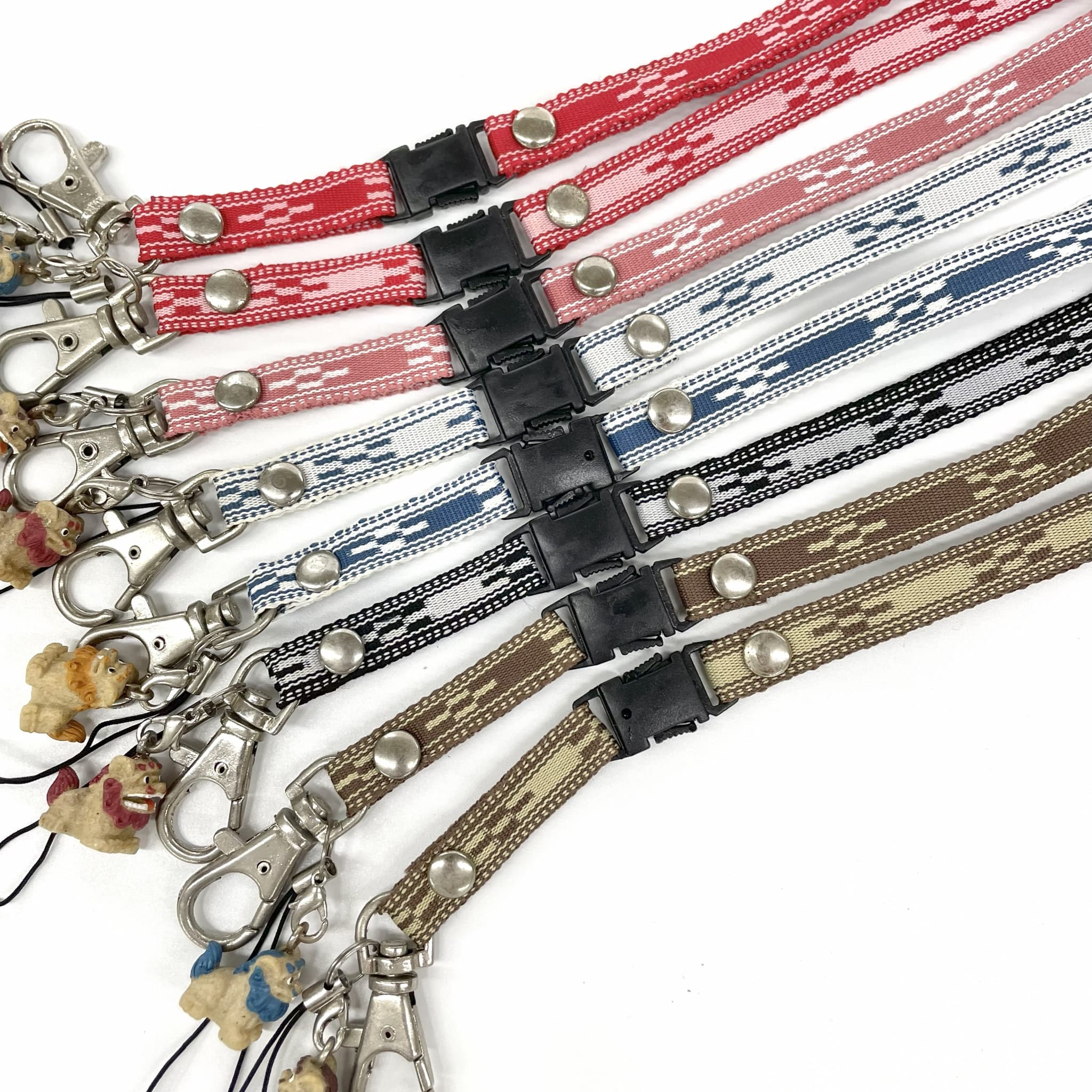【20％OFF】【オリジナル】ミンサー柄ネックストラップ／シーサー付