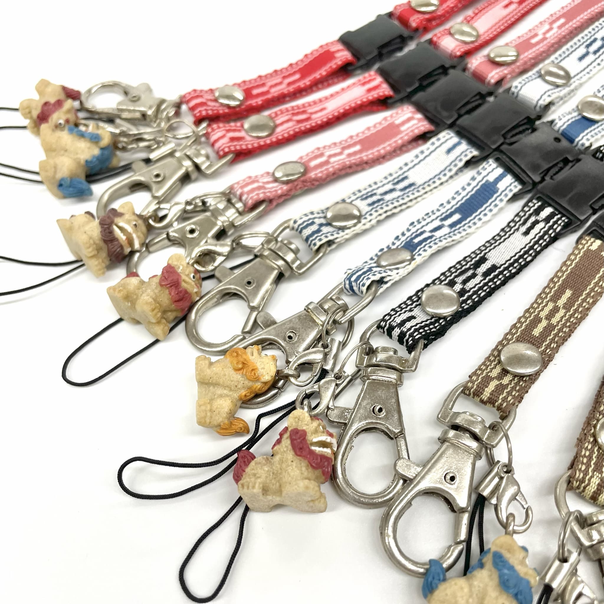 【20％OFF】【オリジナル】ミンサー柄ネックストラップ／シーサー付