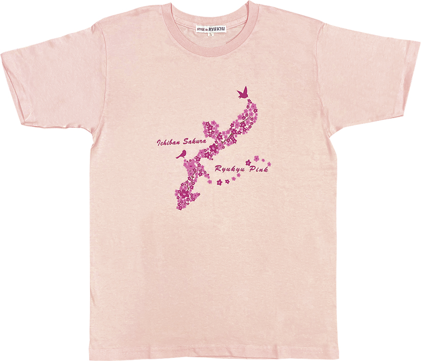 【ライトピンク】レディース沖縄桜 Tシャツ (LL/L/M)