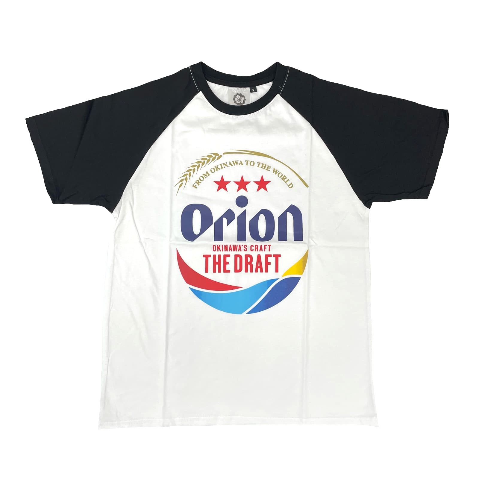 【オリオンビール】Tシャツ ツートン(白/黒)